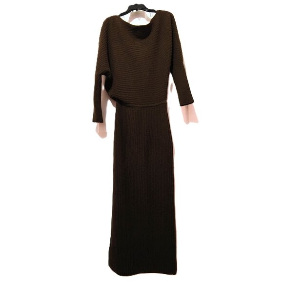 Excellent Banana Republic Sweater Dress Dark Brown Ribbed Sweater Maxi Dress XS - Picture 5 of 7